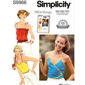 Simplicity 9966 Cartamodello per top e abito in stile vintage, modello di carta per sartoria, facile da realizzare, taglie 6-16