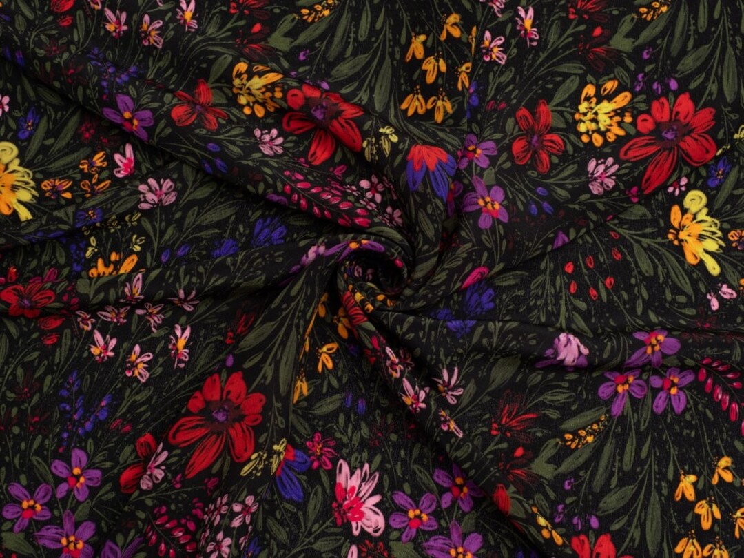 Wild Rose Silk Crepe de Chine Fabric main image 1