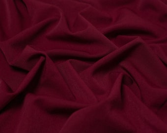 Minerva Core Range Stretch Woven Gabardine Twill Fabric - Bordeaux Plain Pattern - Width 145cm / 58" - per metre