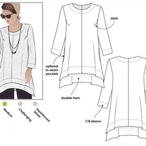 Style Arc Sewing Pattern Daisy Tunic Top Women