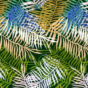 Minerva Exclusive Patchwork Palms - Patterned, Plants - POD Print-On-Demand Dressmaking/Apparel Fabric - per metre