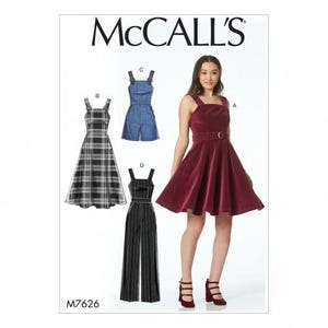 McCalls Sewing Pattern 7626 Women Dresses, Belts, Jumpsuits Difficulty Intermediate