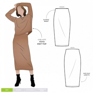 Style Arc Paper Sewing Pattern Yoyo Knit Skirt