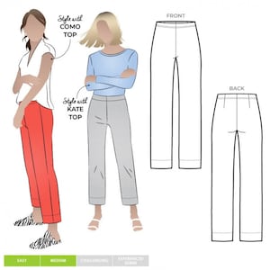 Style Arc Sewing Pattern Cheryl Stretch Woven Pant Women