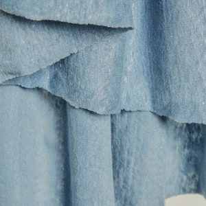 Mind The MAKER Fine Linen Sweater Knit Stretch Fabric - Faded Blue Plain Pattern - OEKO-TEX - Width 145cm / 58&quot; - per metre