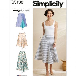 Simplicity 3138 Damesrok Naaipatroon Fysiek Papieren Patroon Eenvoudig Kleding maken Mode