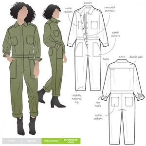 Style Arc Sewing Pattern Melrose Boilersuit Women