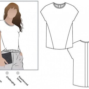 Style Arc Sewing Pattern Besharl Tee Women