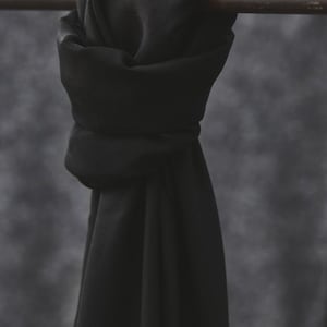 Smooth Drape Tencel Lyocell Twill Fabric - Black Plain Pattern - OEKO-TEX - Width 155cm / 62&quot; - per metre