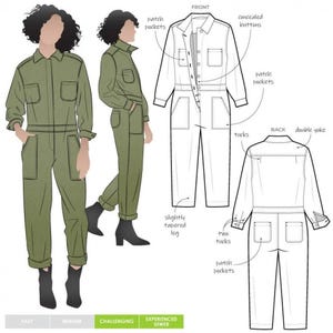 Style Arc Sewing Pattern Melrose Boilersuit Women
