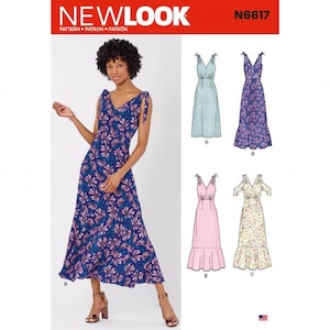 New Look 6617 Pappersmönster – Damklänning, Storlek 10-22, Medel
