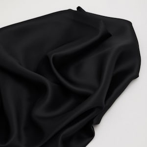 Tessuto per fodera in twill di viscosa Mind The MAKER - Motivo a tinta unita nero - Larghezza 140 cm / 56&quot; - al metro