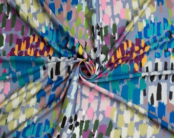 Damen Elastan Stretch Strickstoff - Minerva Exclusive Paint Parade - Abstrakt - Breite 150 cm / 60" - Meterware
