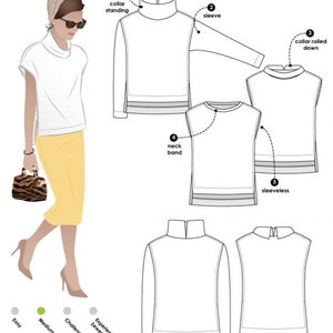 Style Arc Sewing Pattern Esme Top Women