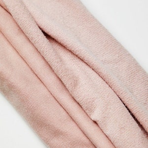 Tencel Lyocell Loop Back French Terry Stretch Knit Fabric - Powder Pink Plain Pattern - OEKO-TEX - Width 160cm / 64&quot; - per metre