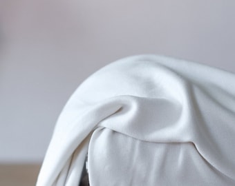 Meet MILK Soft Lima Sweater Knit Stretch Fabric - Bright White Plain Pattern - OEKO-TEX - Width 170cm / 68" - per metre