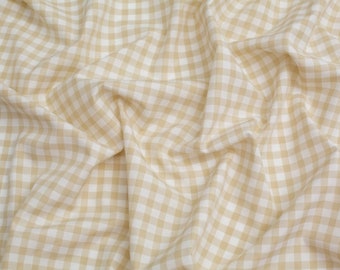 Tela de cuadros vichy de Minerva Core Range de 1/4 de pulgada - Estampado de cuadros beige - Ancho 112,5 cm / 45" - por metro