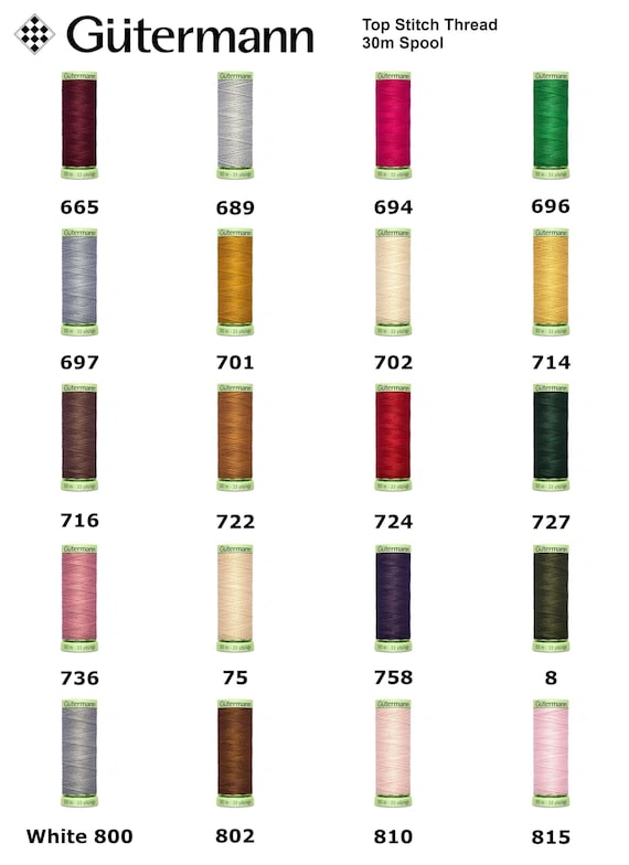 Gutermann Top Stitch Thread 30m Polyester Thread Suitable For Dressmaking