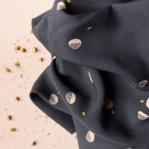 Atelier Brunette Seed Viscose Crepe Fabric - Night Spots Pattern - OEKO-TEX - Width 140cm / 56&quot; - per metre