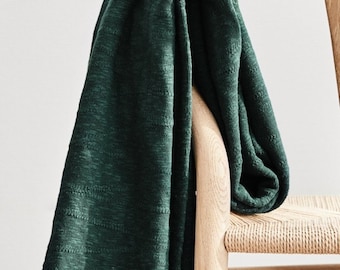 Mind The MAKER Tejido elástico de punto para suéter jacquard flameado - Patrón liso verde botella, abstracto - OEKO-TEX - Ancho 120 cm / 48 " - por metro