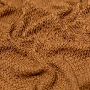 Minerva Core Range Chunky Cotton Sweater Knit Stretch Fabric - Ginger Plain Pattern - OEKO-TEX - Width 150cm / 60&quot; - per metre