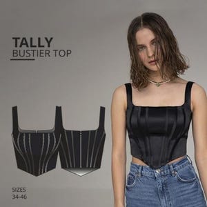 Vikisews Sewing Pattern Tally Top Women UK 4-16 Tops, Corsets
