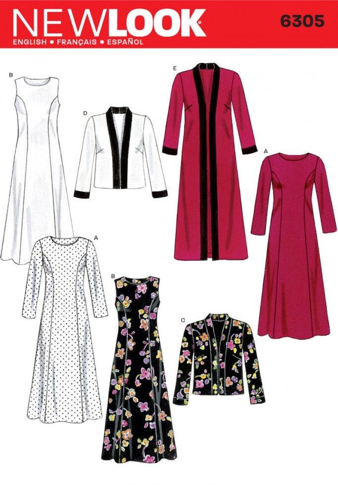 New Look Sewing Pattern 6305 Women 10-12-14-16-18-20-22 Dresses