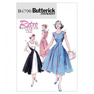 Butterick Sewing Pattern 4790 Women Dresses, Vintage Style Difficulty Easy