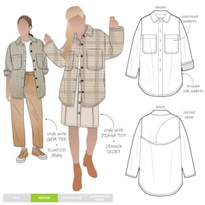 Style Arc Sewing Pattern Logan Shacket Women