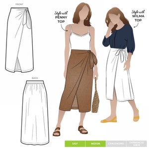 Style Arc Sewing Pattern Rona Wrap Skirt Women