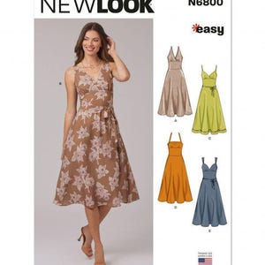 New Look 6800 Pappersmönster – Damklänning, Storlek 8-18, Enkel