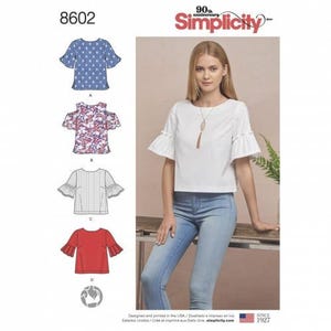 Simplicity Symönster 8602 Damtoppar Svårighetsgrad Medel