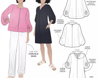 Style Arc Paper Sewing Pattern Zalia Top & Dress
