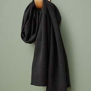 Hoya Jacquard Tencel Lyocell Linen Blend Fabric - Black Plain Pattern - OEKO-TEX - Width 154cm / 61&quot; - per metre