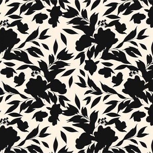 Minerva Exclusive Leafy Eclipse - Patterned, Flowers - POD Print-On-Demand Dressmaking/Apparel Fabric - per metre