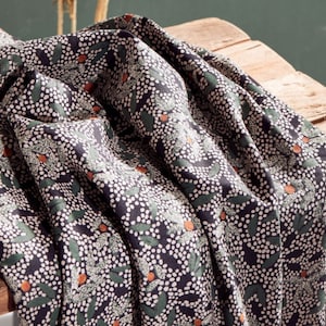 Atelier Brunette Lucie Viscose Crepe Fabric - Cedar Plants Pattern - OEKO-TEX - Width 140cm / 56&quot; - per metre