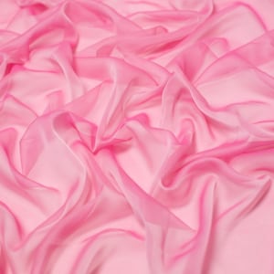 Minerva Core Range Cationic Sheer Chiffon Fabric - Candy Pink Plain Pattern - Width 145cm / 58&quot; - per metre