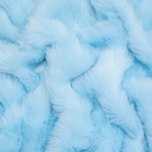 Minerva Core Range Plush Faux Fur Fabric Black Plain Pattern Width 155cm / 62 per metre Blue