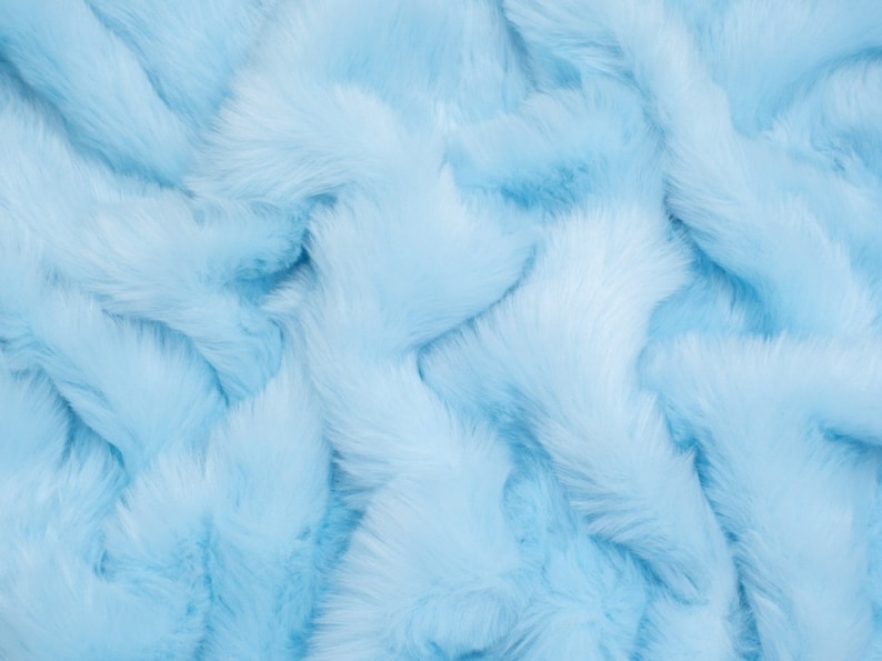 Minerva Core Range Plush Faux Fur Fabric Black Plain Pattern Width 155cm / 62 per metre Blue