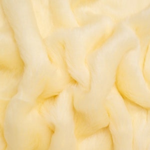 Minerva Core Range Plush Faux Fur Fabric Black Plain Pattern Width 155cm / 62 per metre Cream