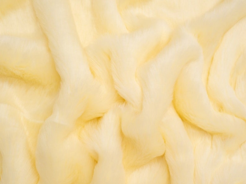 Minerva Core Range Plush Faux Fur Fabric Black Plain Pattern Width 155cm / 62 per metre Cream