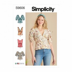 Patron de couture Simplicity 9606 Hauts pour femmes Niveau intermédiaire