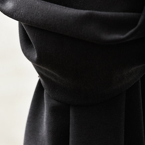 Stretch Woven Tencel Lyocell Twill Fabric - Black Plain Pattern - OEKO-TEX - Width 120cm / 48&quot; - per metre