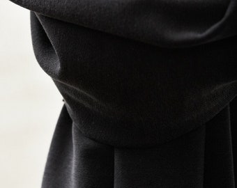 Stretch Woven Tencel Lyocell Twill Fabric - Black Plain Pattern - OEKO-TEX - Width 120cm / 48" - per metre