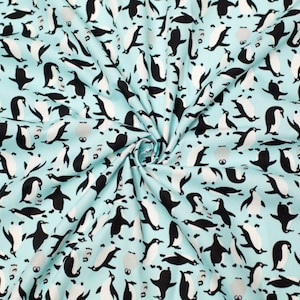 Rose & Hubble 100% Cotton Poplin Fabric - Blue Animals Pattern - OEKO-TEX - Width 112.5cm / 45&quot; - per metre
