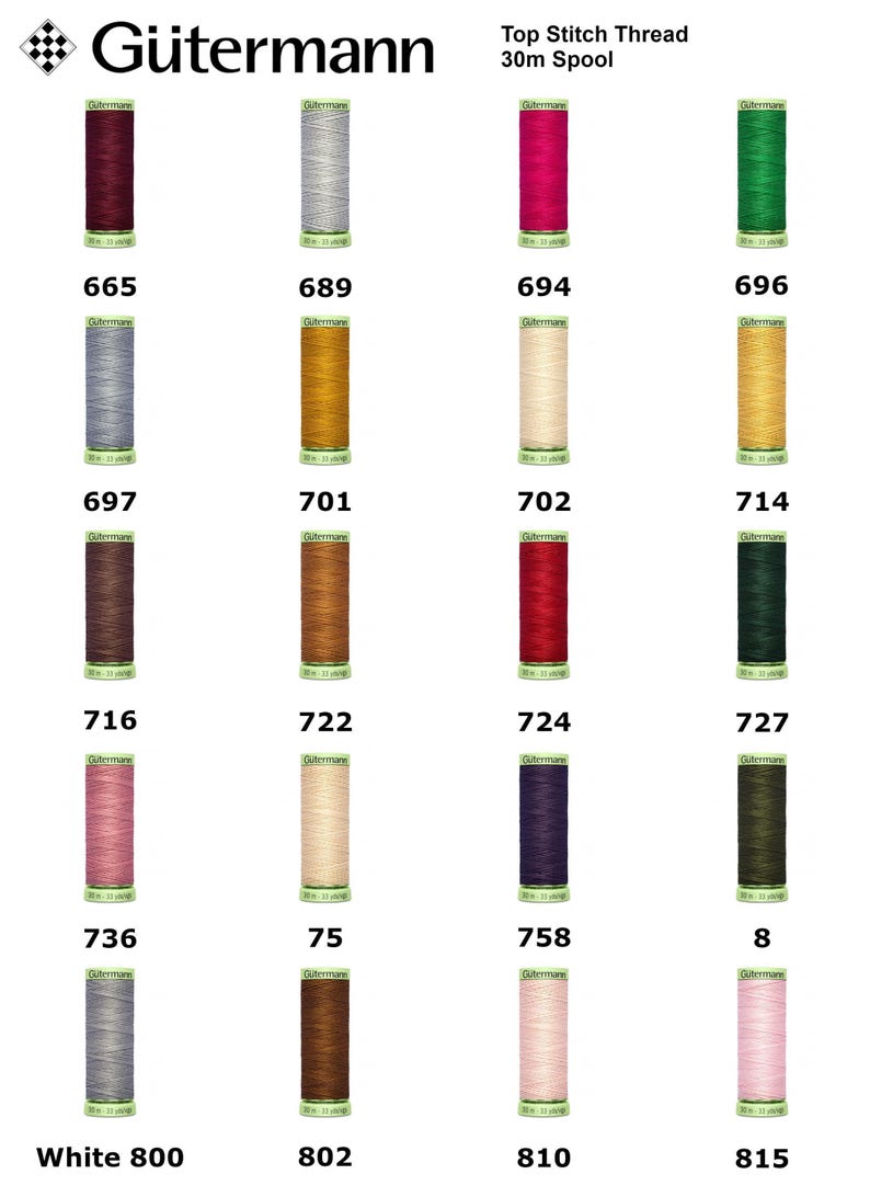Gutermann Top Stitch Thread 30m Polyester Thread Suitable For Dressmaking image 2