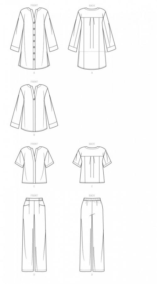 Intermediate Sewing Pattern Simplicity Sewing Pattern 9113 Women Tops, Tunics, Trousers Difficulty ...