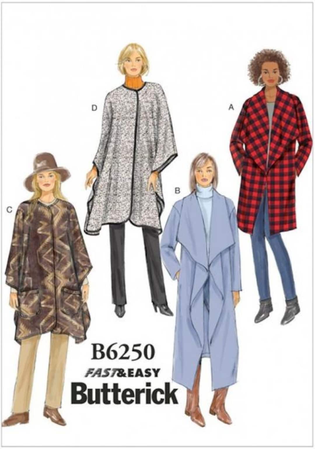 Butterick Sewing Pattern 6250 Women Coats, Jackets, Wraps Difficulty ...