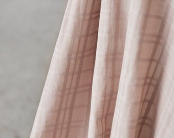 Sina Sheer Tencel LyocellCotton Fabric - Warm Sand Checks Pattern - OEKO-TEX - Width 140cm / 56" - per metre