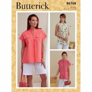 Butterick Sewing Pattern 6768 Women Tops Difficulty Easy
